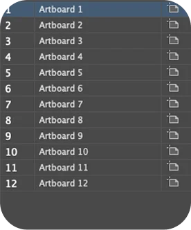Artboard stack