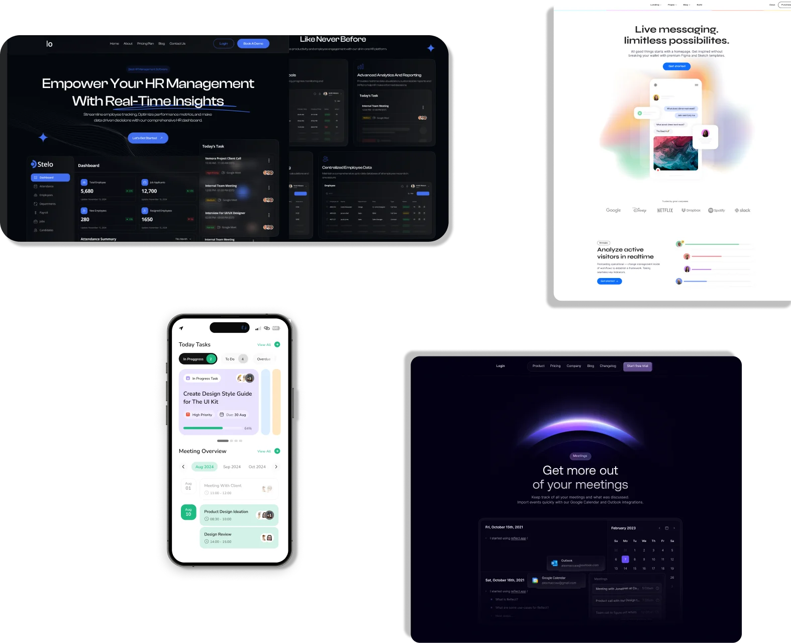 Website template collection overlay